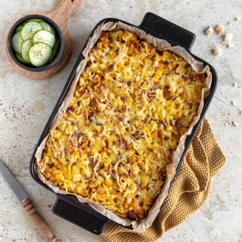 Schinken Käse Knödel Auflauf