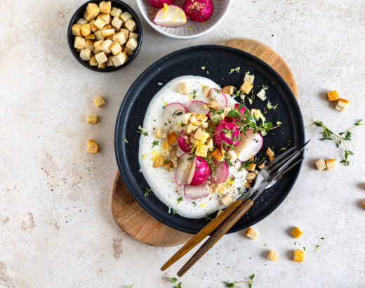 Ofen-Radieschen mit Crouton-Crunch