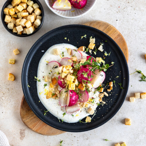 Ofen-Radieschen mit Crouton-Crunch